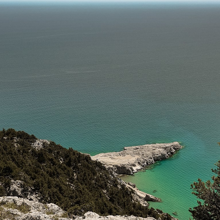 Casa Cook Rhodes beautiful mountain scenery with pine trees looking down onto aqua coloured ocean